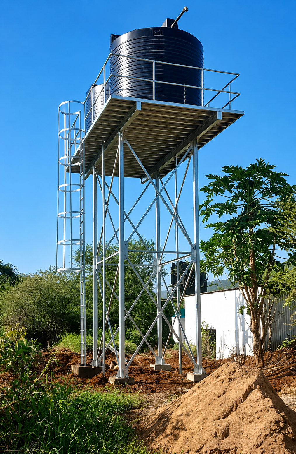 Metal water tank stand image