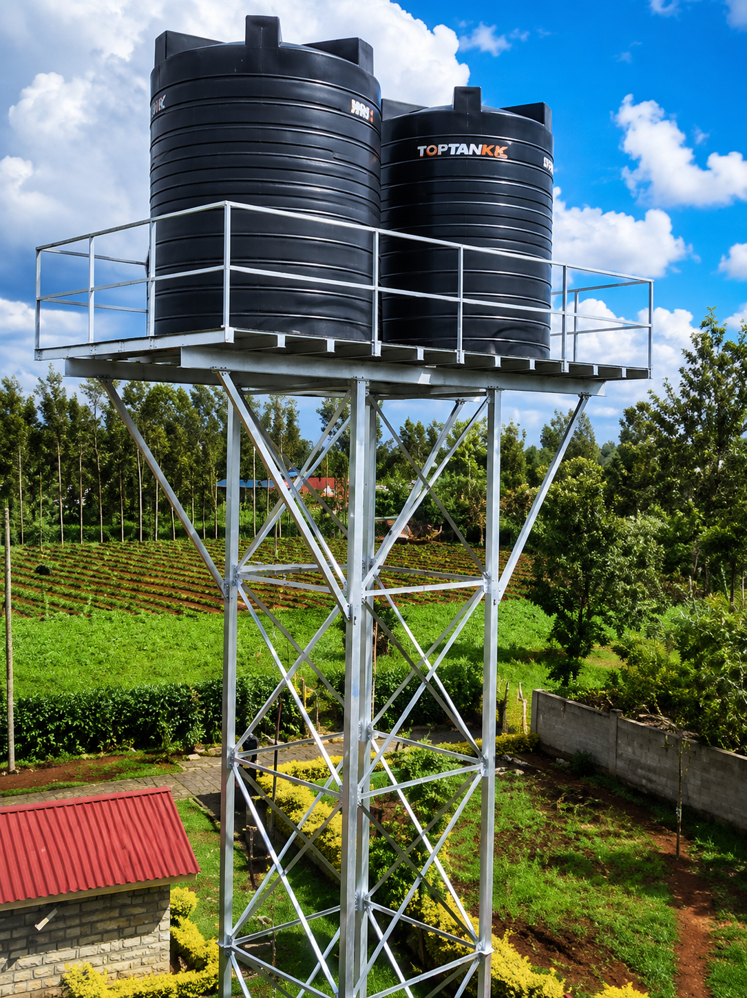 10000 litre water tank stand design image
